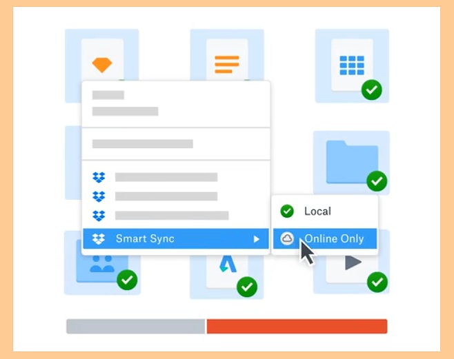 dropbox スマートシンク解除