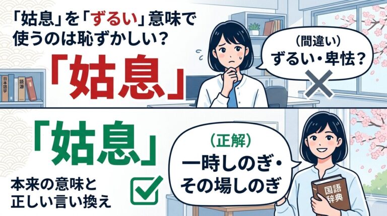 「姑息」をずるい意味で使ってたら恥ずかしい？本来の意味・正しい言い換え・例文まとめ